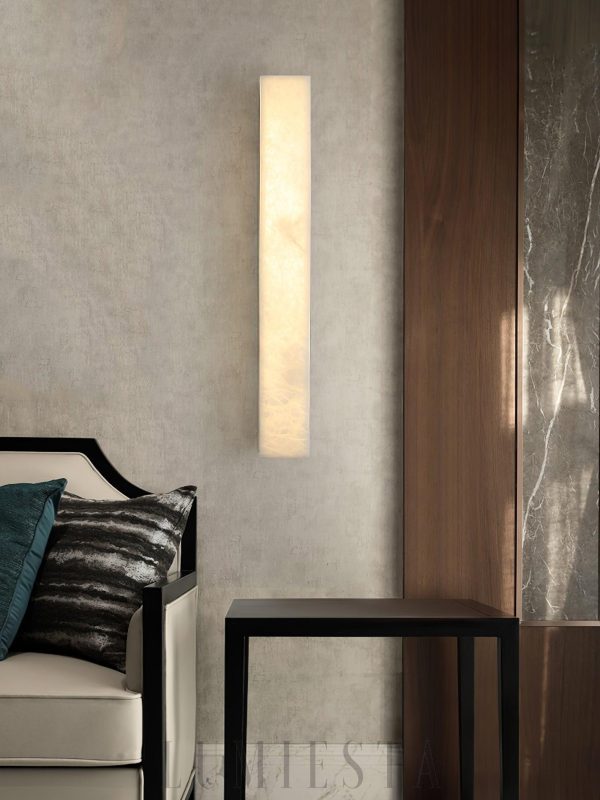 Emerson - Lampa ścienna alabastrowa, mosiądz, nowoczesna