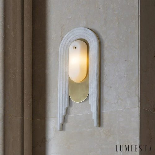 Amadora - lampa wisząca glamour, złota oprawa i biały alabaster, widok z przodu