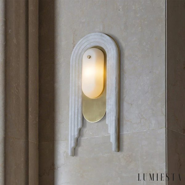 Amadora - lampa wisząca glamour, złota oprawa i biały alabaster, widok z przodu