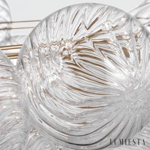 Amore - widok na profil lampy sufitowej z okrągłą, szklaną oprawą