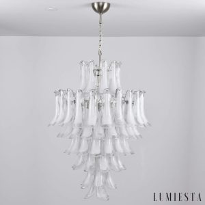 Apollo - lampa wisząca z niklu, detal zawieszenia i mocowania
