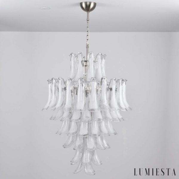 Apollo - lampa wisząca z niklu, detal zawieszenia i mocowania