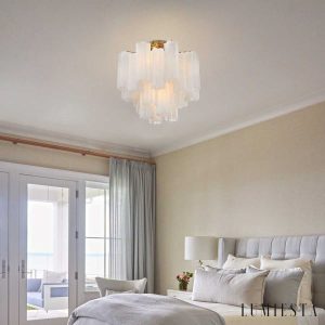Assisi - złota lampa sufitowa glamour z dekoracyjnym szkłem