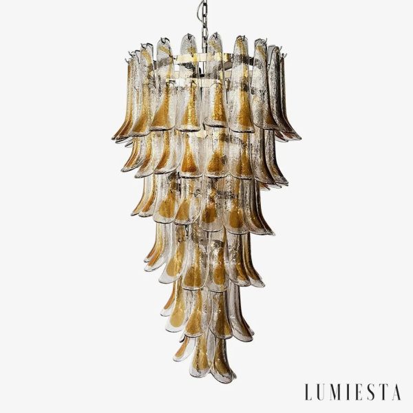 Lampa wisząca szklana bursztynowa Atrio - widok od przodu