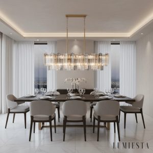 Bagliore - złota lampa wisząca glamour, widok od spodu