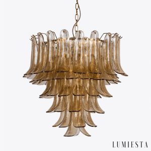 Brilla - złota lampa wisząca z długimi szklanymi elementami