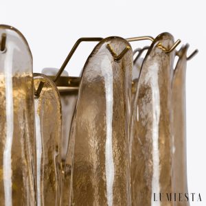 Brilla - złota lampa wisząca szklana z dekoracyjnymi zwisami