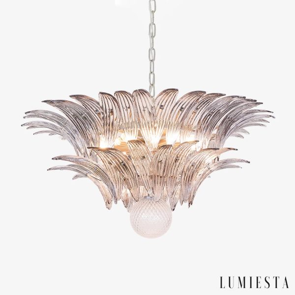 Szklana lampa wisząca glamour złota Bronzo do salonu, widok od przodu