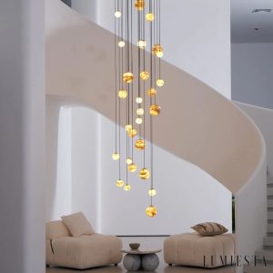 Lampa wisząca Caldas - profil klosza z alabastru