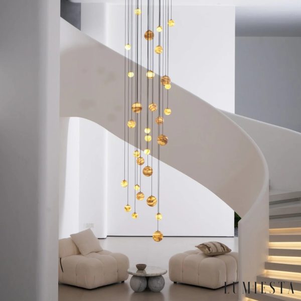 Lampa wisząca Caldas - elegancka forma z alabastru