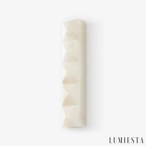 Kinkiet alabastrowy Caparica Ø12/20 cm — minimalistyczny biały design na białym tle