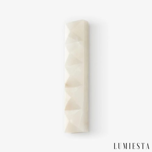 Kinkiet alabastrowy Caparica Ø12/20 cm — minimalistyczny biały design na białym tle