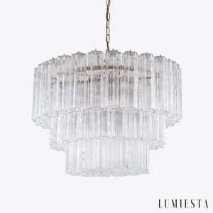 Cerchio - lampa wisząca glamour złota ze szklanymi kloszami do salonu Ø72xH52 cm