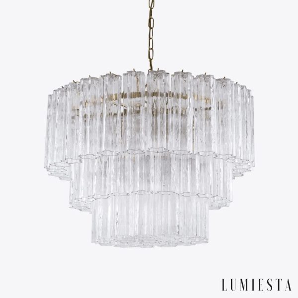 Cerchio - lampa wisząca glamour złota ze szklanymi kloszami do salonu Ø72xH52 cm