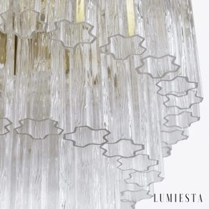 Cerchio - żyrandol wiszący glamour z metalową obręczą i szklanymi kloszami