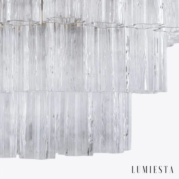 Cerchio - złota lampa wisząca z szklanymi kloszami, widok na całą konstrukcję