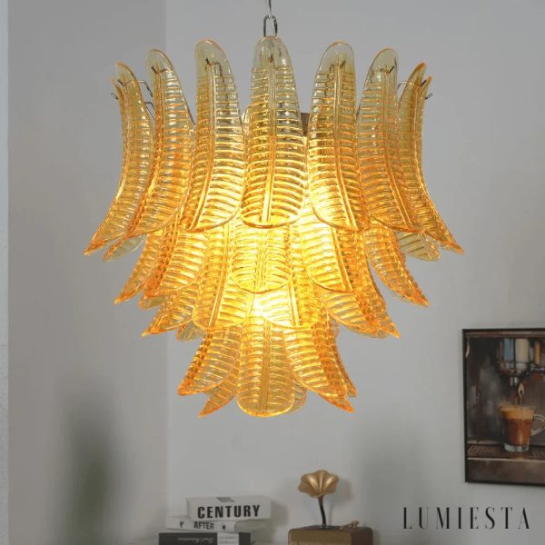 Cielo - nowoczesna lampa wisząca metalowa, profil boczny z niklowanym wykończeniem