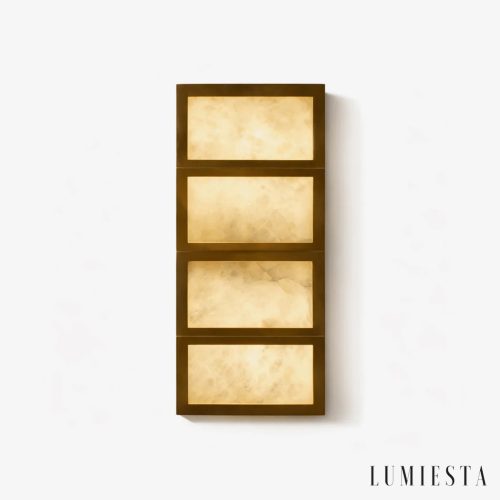 Kinkiet alabastrowy brązowo biały Covilha, lampa wisząca Ø15×33 cm do salonu
