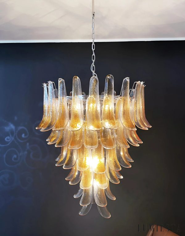 Desiderio - lampa wisząca glamour z metalu i szkła, widok całości z boku