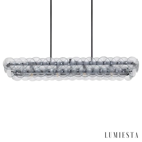 Lumiesta Duomo - Lampa wisząca nowoczesna liniowa bursztynowa do jadalni 137x36x20 cm
