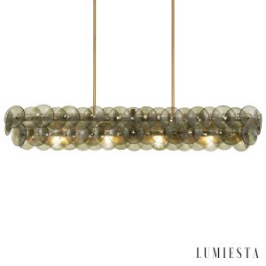 Lumiesta Duomo - Lampa wisząca nowoczesna liniowa bursztynowa do jadalni 137x36x20 cm