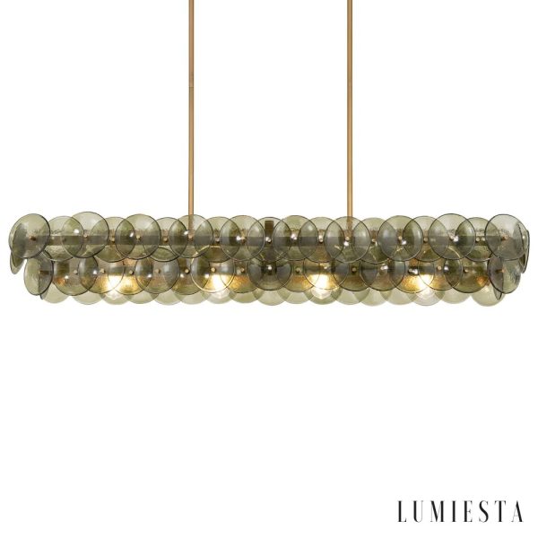 Lumiesta Duomo - Lampa wisząca nowoczesna liniowa bursztynowa do jadalni 137x36x20 cm