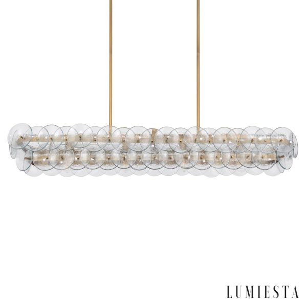 Lumiesta Duomo - Lampa wisząca nowoczesna liniowa bursztynowa do jadalni 137x36x20 cm