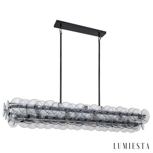 Lumiesta Duomo - Lampa wisząca nowoczesna liniowa bursztynowa do jadalni 137x36x20 cm
