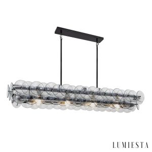 Lumiesta Duomo - Lampa wisząca nowoczesna liniowa bursztynowa do jadalni 137x36x20 cm