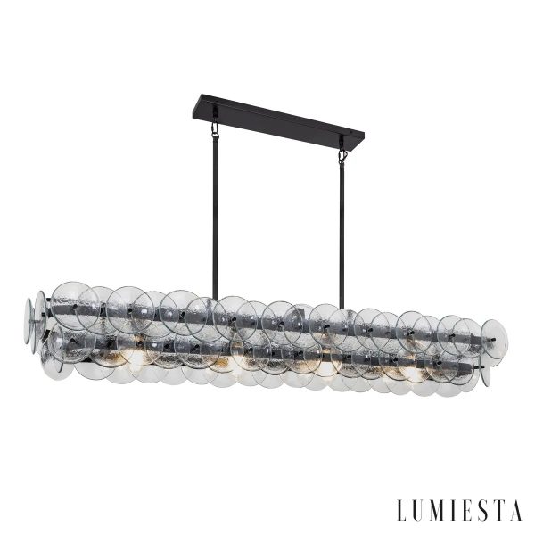 Lumiesta Duomo - Lampa wisząca nowoczesna liniowa bursztynowa do jadalni 137x36x20 cm