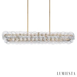 Lumiesta Duomo - Lampa wisząca nowoczesna liniowa bursztynowa do jadalni 137x36x20 cm