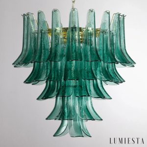 Fogapia - lampa wisząca z metalową obręczą i szklanymi kloszami
