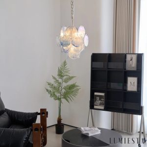 Fulmine - centralny korpus lampy i wiszące szklane osłony