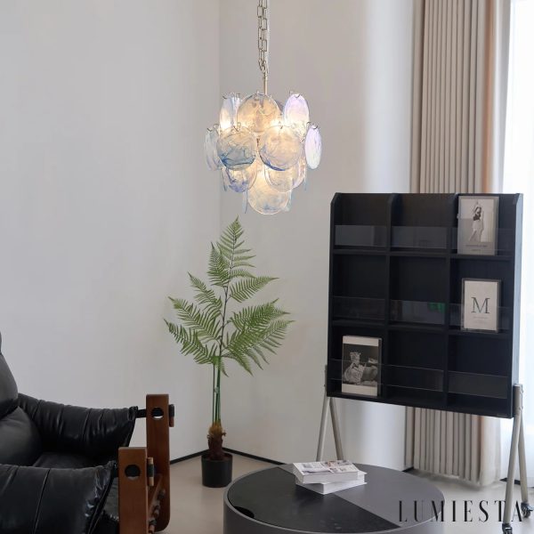 Fulmine - centralny korpus lampy i wiszące szklane osłony