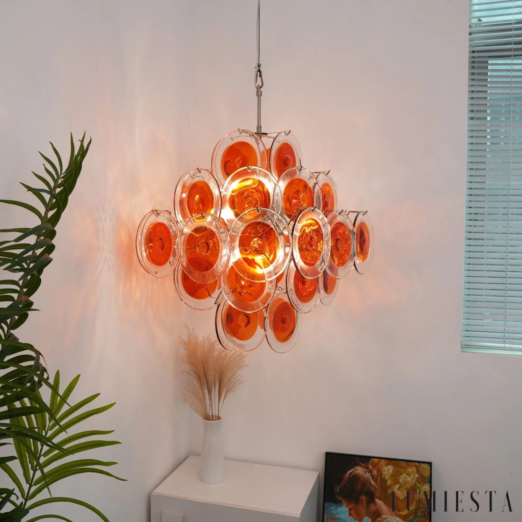 Ghiaccio - lampa wisząca elegancka z niklowanym stelażem i szklanymi kloszami