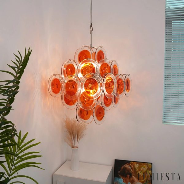 Ghiaccio - lampa wisząca elegancka z niklowanym stelażem i szklanymi kloszami