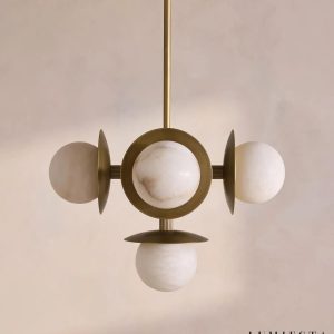 Guarda - nowoczesny żyrandol do salonu, ujęcie całości z wysokością 150 cm