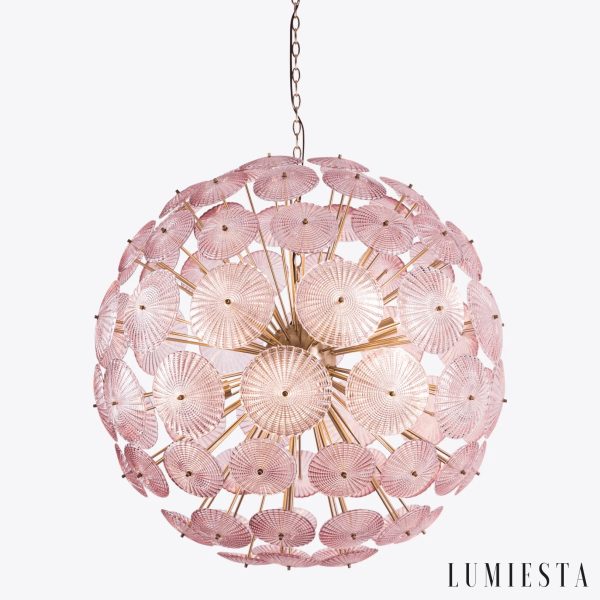 Idea - lampa wisząca glamour z metalową obręczą i kolorowym szkłem