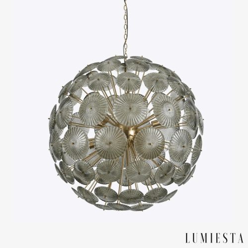Lampa wisząca złota ze szkłem glamour, Idea Ø40/60 cm, widok z przodu