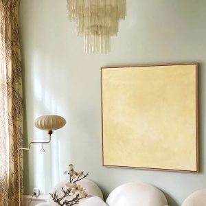 Lumiesta Imperio - Lampa wisząca glamour, szkło żółte/niebieskie do salonu, Ø65x75 cm