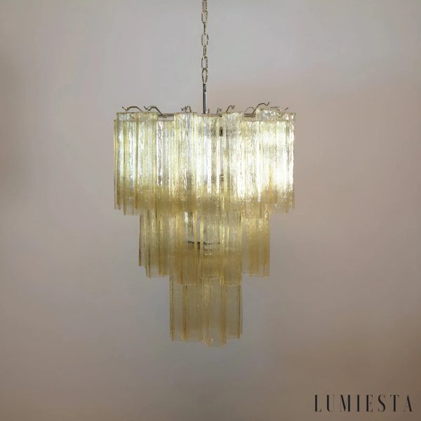 Lumiesta Imperio - Lampa wisząca glamour, szkło żółte/niebieskie do salonu, Ø65x75 cm