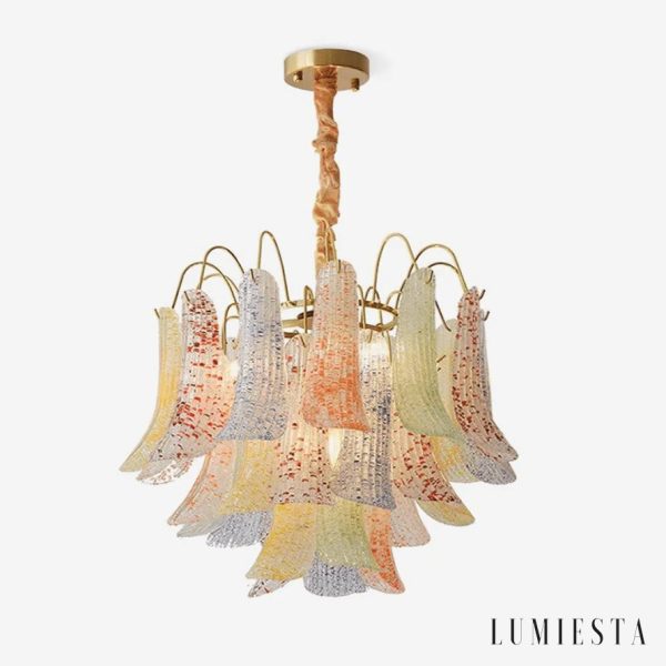 Lampa wisząca szklana kolorowa glamour Incanto do salonu, widok od przodu