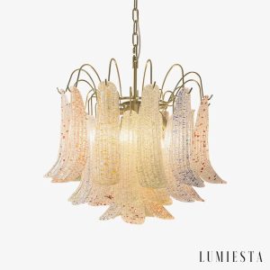Incanto - kolorowa szklana lampa wisząca glamour, pełny widok
