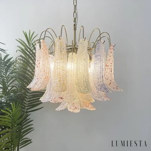 Incanto - dekoracyjna lampa wisząca ze szkła, widok z boku i od dołu