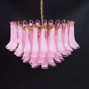 Ischia - szklana lampa wisząca glamour z warstwowym układem elementów, profil lampy
