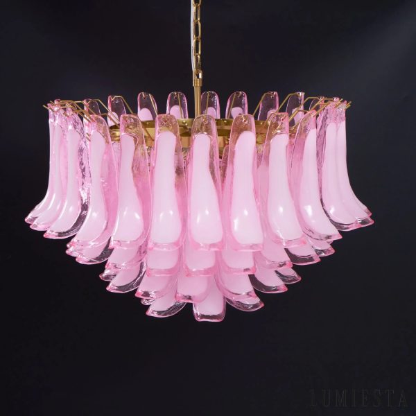 Ischia - szklana lampa wisząca glamour z warstwowym układem elementów, profil lampy