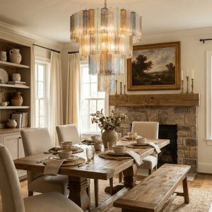Loggia lampa wisząca szklano metalowa nikiel, detal połączenia metalowych ramion i szklanych kloszy