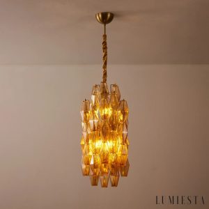 Lucerna - lampa wisząca metalowa z dekoracyjną, otwartą konstrukcją