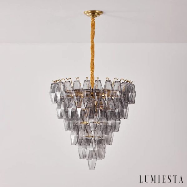 Żyrandol szklany Lusso - efektowna bryła o średnicy 80 cm