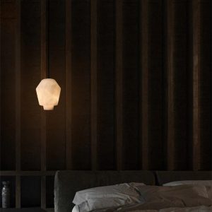 Lampa wisząca alabastrowa biała Madeira - gładki klosz i metalowa zawiesina